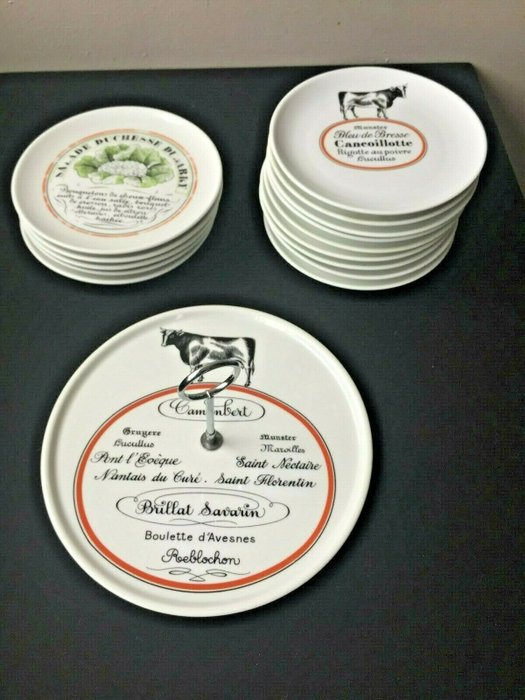Création Jacques Lobjoy - Porcelaine d'Auteuil Paris - Cheese and salad plates (15) - Porcelain