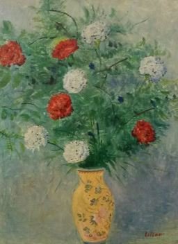 Umberto Lilloni (Milano, 1º marzo 1898 – Milano, 15 giugno 1980) - Vaso cinese con fiori