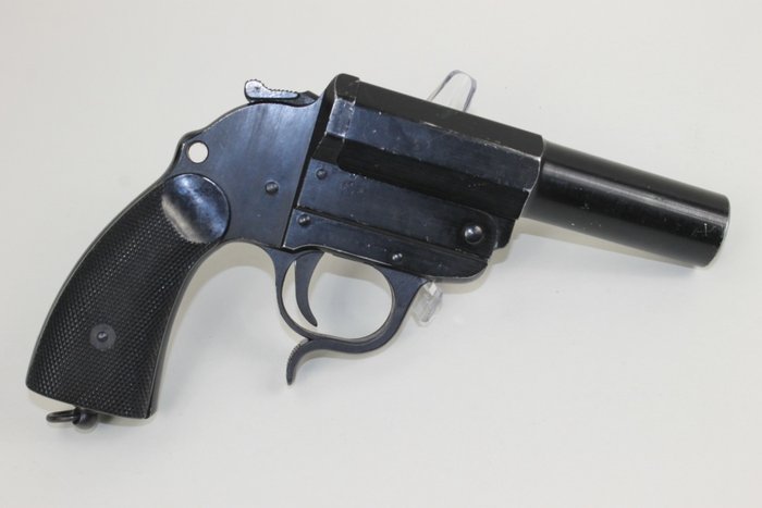 德国 - Erma Erfurt  - Black model Erma Erfurt Heer 1941 flare pistol  - Flare Gun - 中心底火 - Flare手枪 - Cal 4