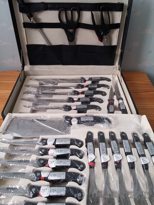 Solingen - 24 piece knife set in suitcase - Stainless steel Stainless steel