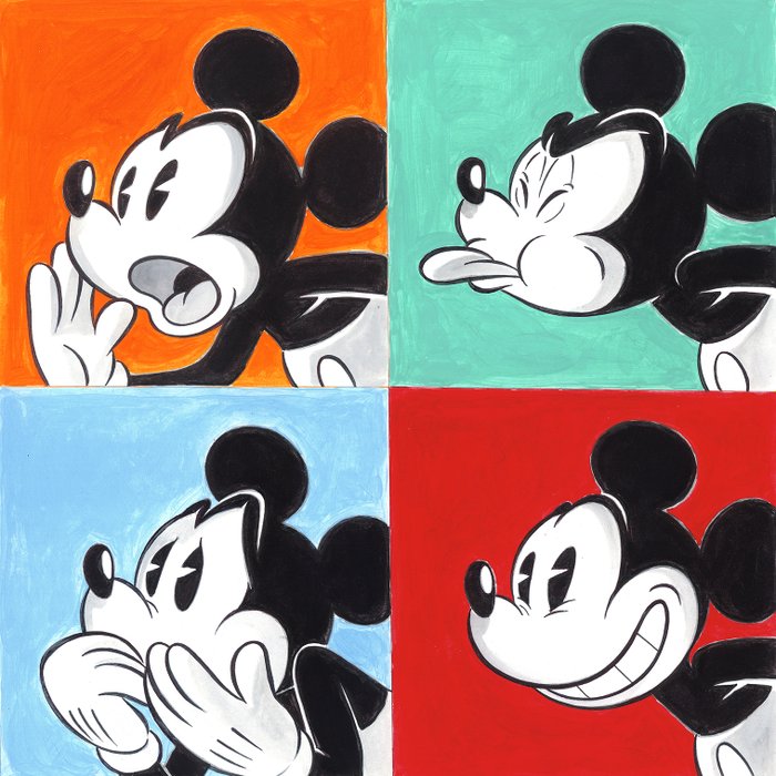 Mickey Mouse inspired by Andy Warhol - Large Painting - Tony Fernandez - Original Kunst