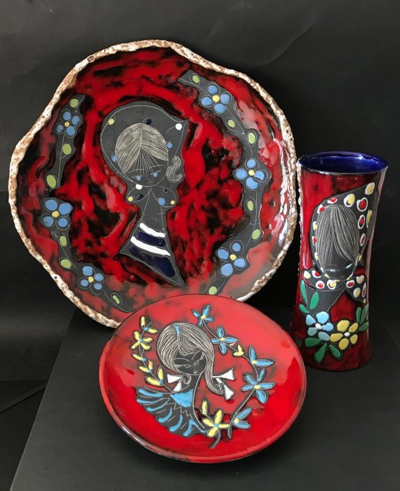 La Settimello - 3-delt sett i glasert keramikk (3) - Keramikk