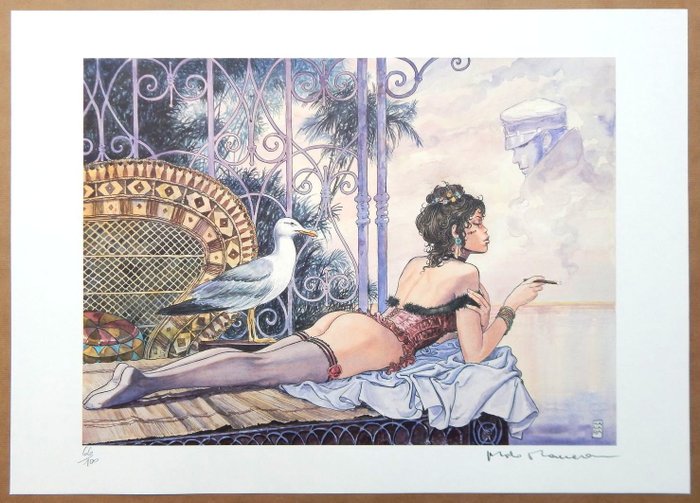 Milo Manara - Affiche tirée à 100 exemplaires - "Esmeralda et Corto Ma...