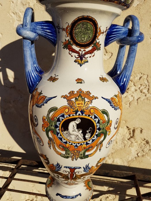 Gien - vase ou lampe "decor Renaissance' - Keramik
