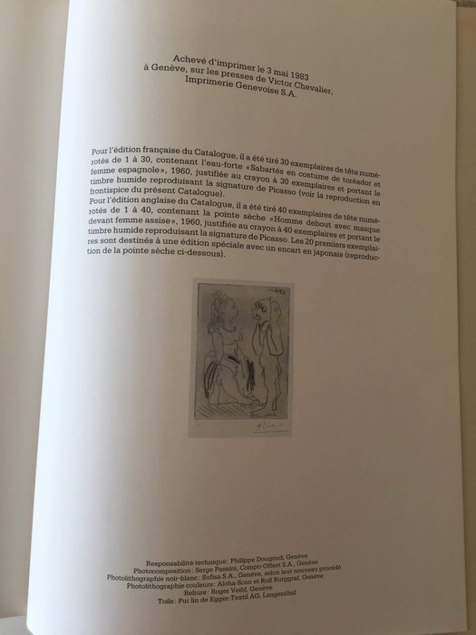 Goeppert Sebastien Picasso Catalogue Raisonné Des Livres