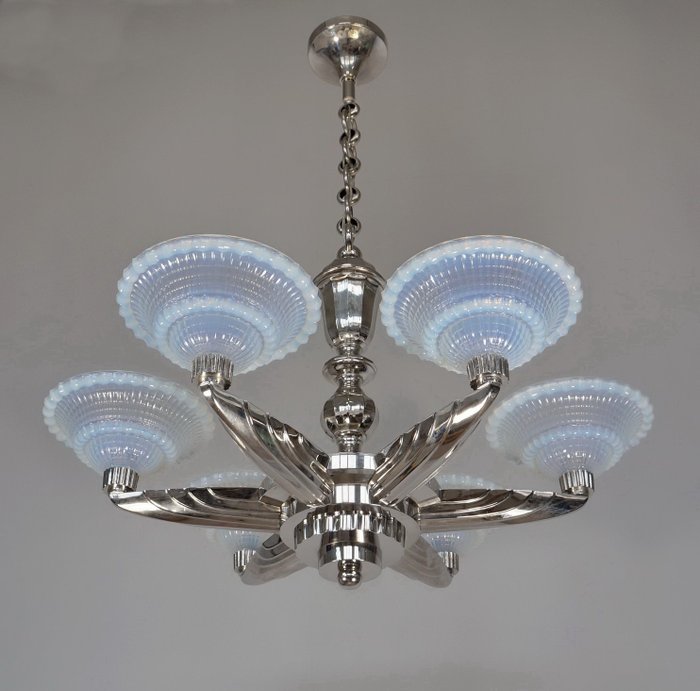 Petitot & Ezan - Art Deco chandelier Deckenlampe
