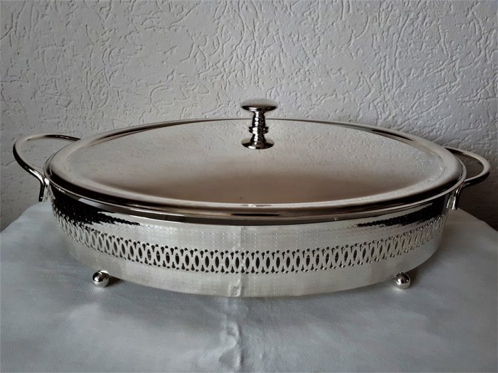 marinex - 3-part silverplated oven serving dish with lid (1) - Silverplate