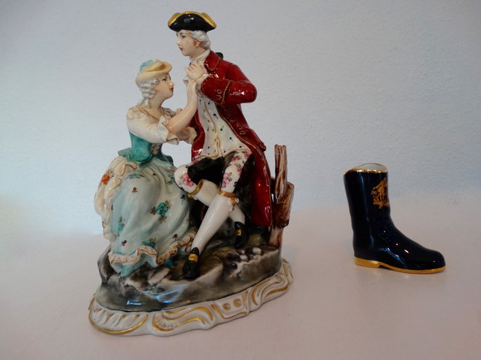 Sauthier, Limoges - 小人像, 瓷靴 (2) - 瓷器