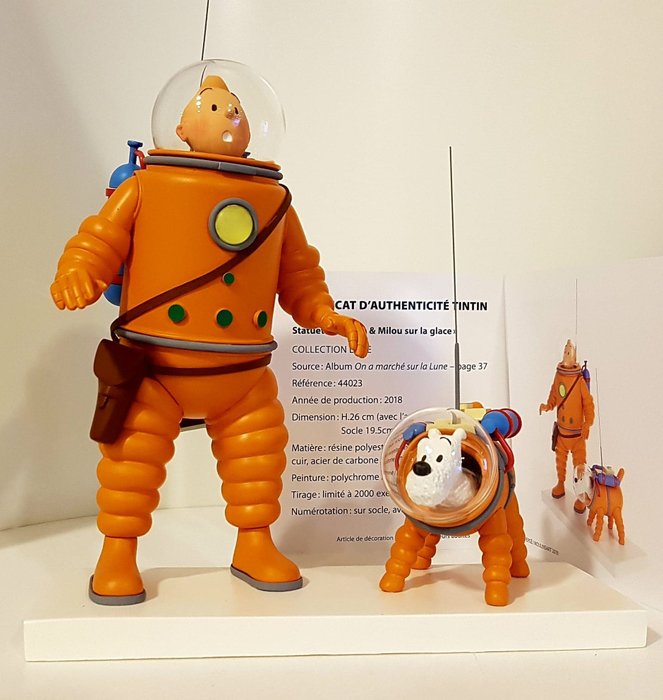 Tintin - Statuette Moulinsart / Fariboles Réf. 44023 - Tintin et Milou cosmonautes sur la glace - (2018)