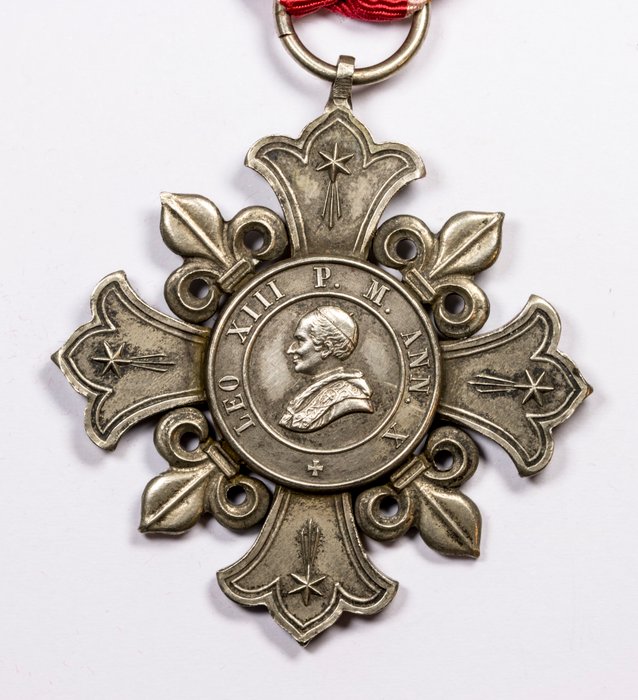 Medalhas, Vaticano - Santa Cruz Pró Ecclesia and Pontifice 1888 - Prata