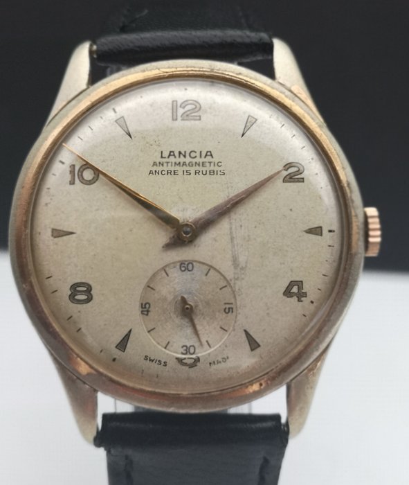 Lancia - Ancre 15 Rubis - (AS 1130) - 36 mm - 34 mm - Gold Plated G10 . Antimagnetic - Hombre - 1960-1969