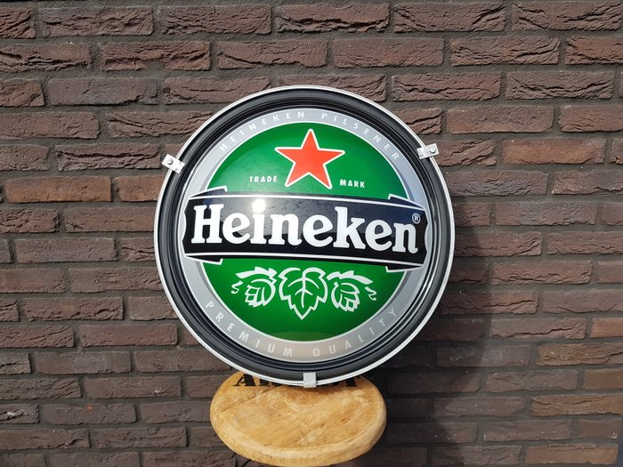 Heineken lamp, large, 52 cm diameter - plastic, Steel