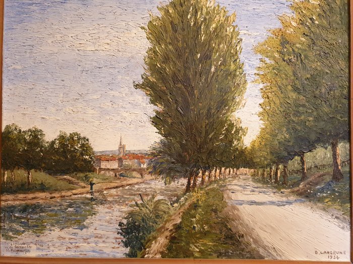 Bernard Langrune (1889-1961) - Limoux - vue de la route Sainte Polycarpe
