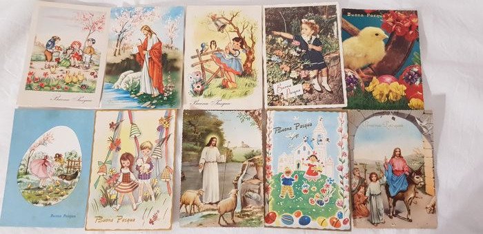Lotto Di 100 Cartoline Vintage Pasquali Carta Catawiki