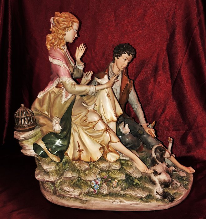 Raffaello Bedin - Capodimonte - Stor skulptur - Porcelæn