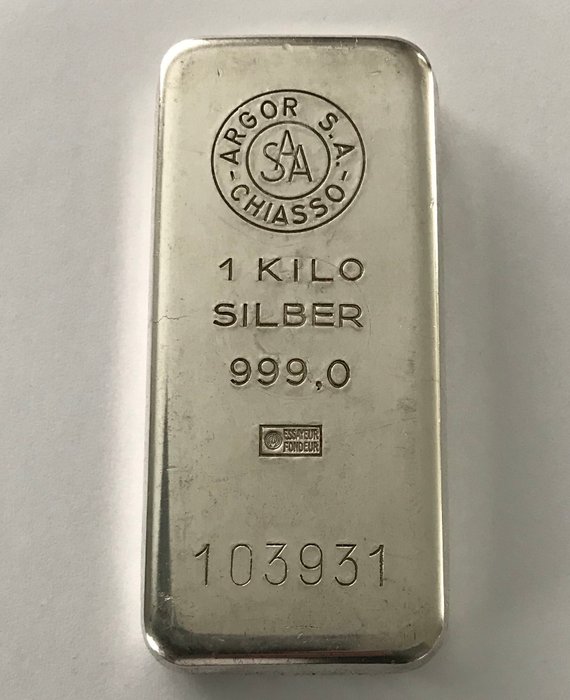 1 公斤 - 銀 .999 - ARGOR S.A. CHIASSO