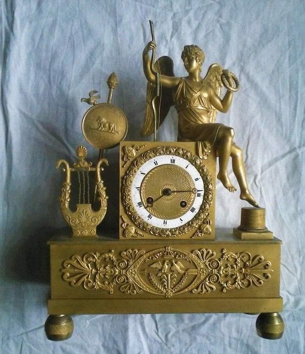 pendule à l'amour époque império - bronze doré - século XIX