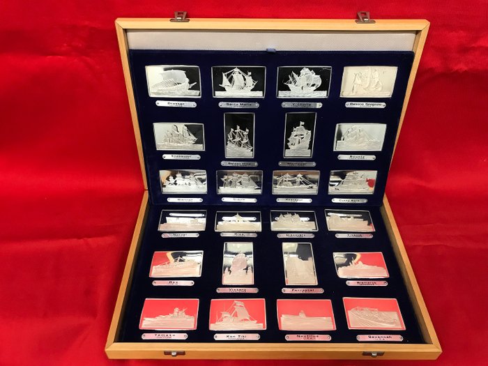 Silbersammlung (1 kg) der berühmtesten Schiffe der Geschichte - .925 Silber - Italien - 1970