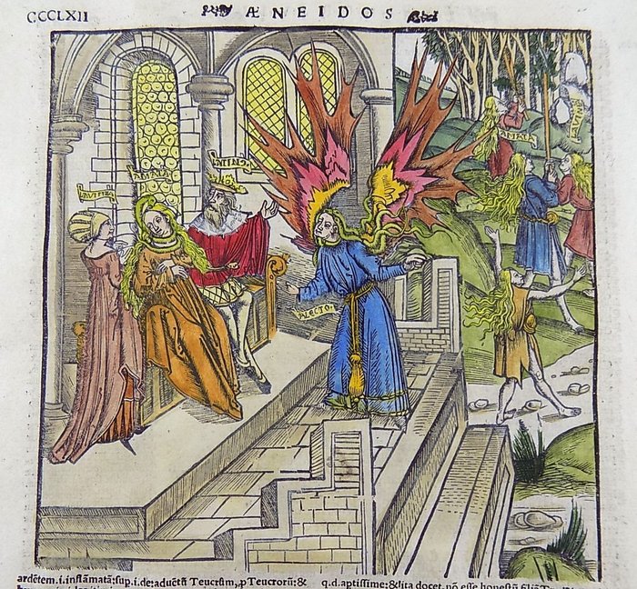 Master of Gruninger Workshop - Virgil Aeneid: Allecto Maddens Queen Amata - 1529