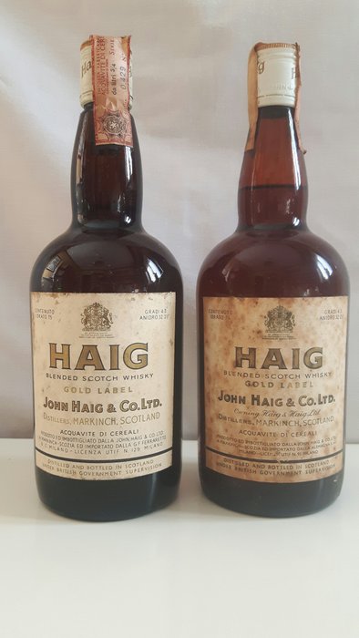Haig Blended scotch whisky Gold Label - b. Jaren 1970 - 75cl - 2 flessen