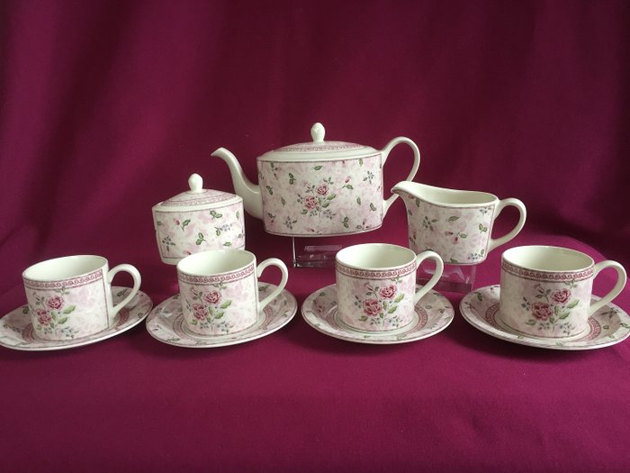 Johnson brothers  - Ceainic, Serviciul de ceai Rose Damasc (11) - Ceramică