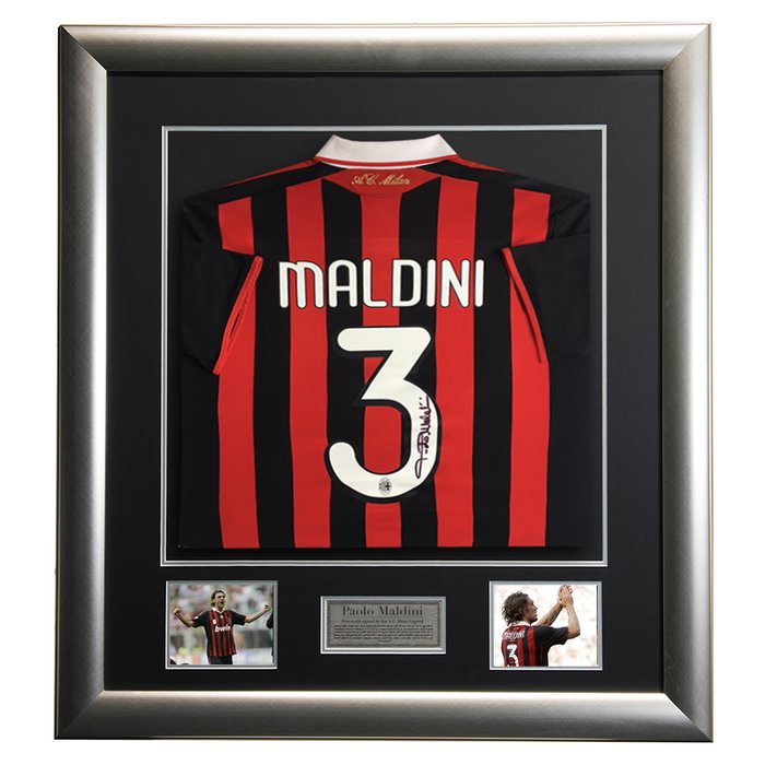 Signed & Framed AC Milan - Paolo Maldini - Jersey(s)