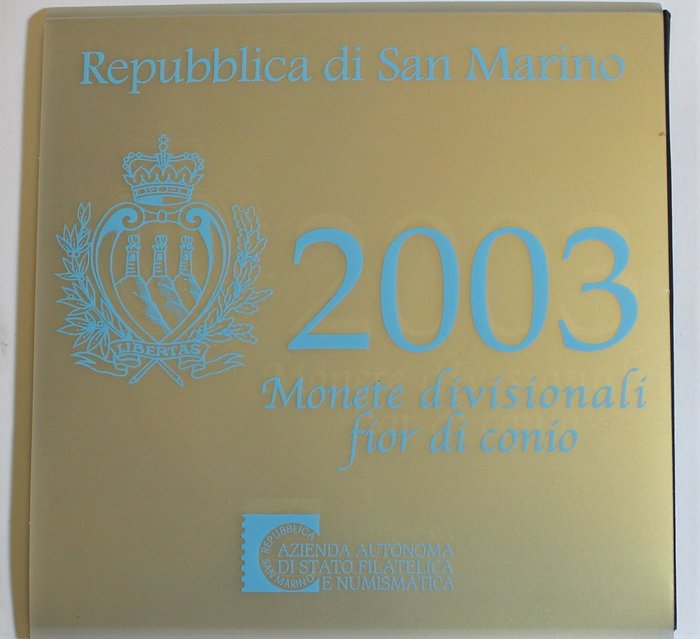 San Marino. Year Set 2003 incl. silver 5 euro