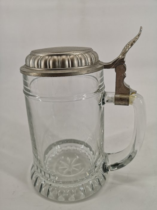 Originele glazen bierpullen met tinnen Handgeblazen - Catawiki