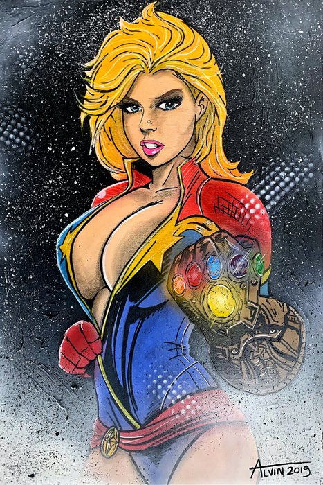 Alvin Silvrants - Sexy Captain Marvel big boobs Avengers Endgame Infinity Gauntlet