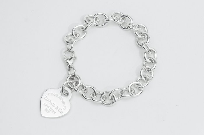 Tiffany Silver - Heart Tag Charm Bracelet