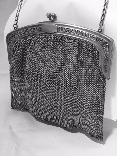 chain mail bag - .800 silver - Lutz & Weiss - Germany - Early 20th century