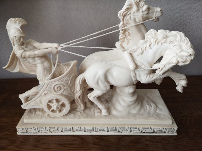 A. Santini, Horse-drawn carriage ridden by Roman Gladiator - Ivorine