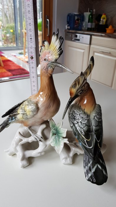 Karl Ens Volkstedt - Figurine(s), Oiseau, groupe de hoopoe (1) - Porcelaine