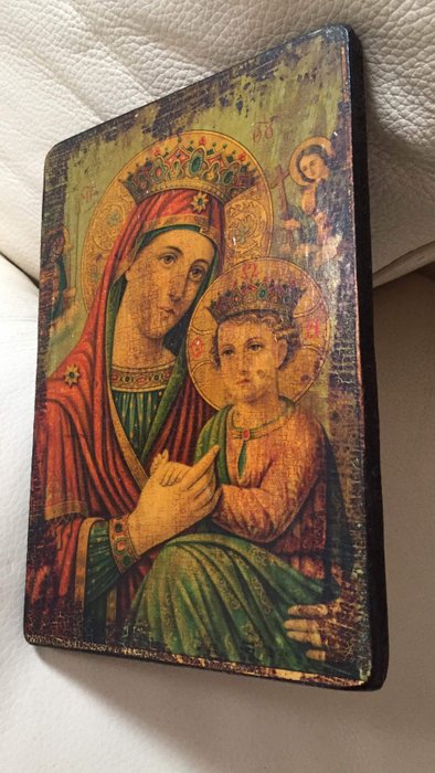 - - - - 老東正教圖標，上帝的母親， (1) - 彩繪木