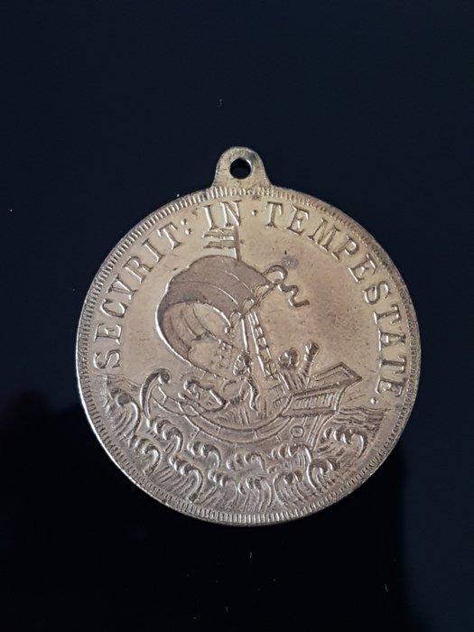 SECURIT IN TEMPESTATE - S Giorgio e il Drago - Medalj (1) - Gyllene metall