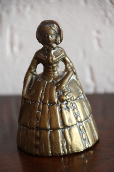 Handbell woman in crinoline dress - Brass
