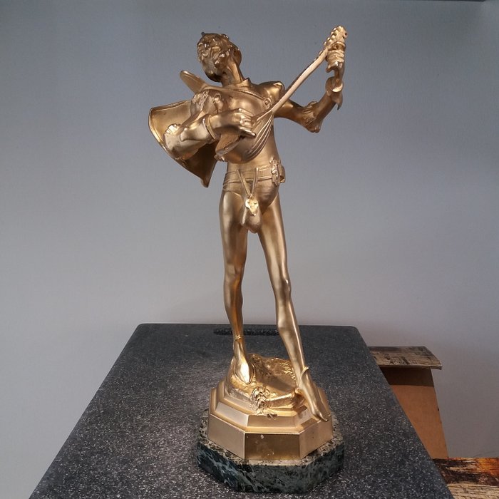 Naar Auguste de Wever (1836-1910)  - Mephisto billede - Bronze (forgyldt) - Begyndelsen af det 20. århundrede