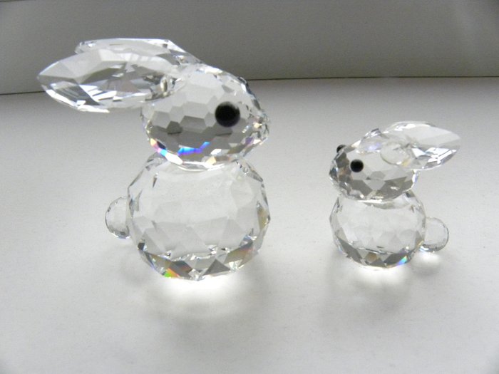 Swarovski - Rabbit large and mini. - Crystal