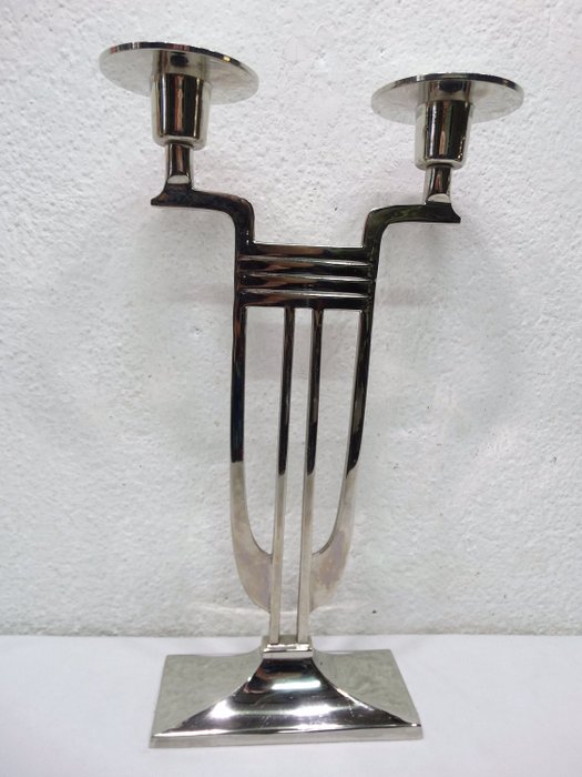 Art deco candlestick (1) - Art Deco - chromed