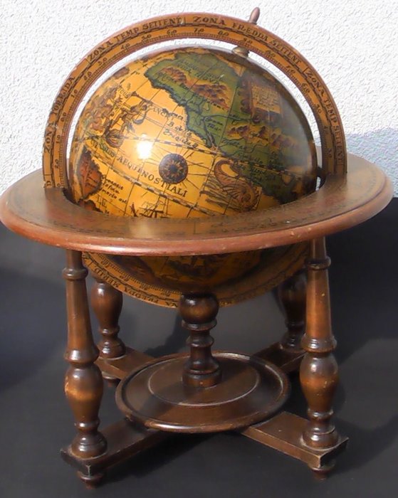Antik Mercator - Földgömb fa székben - Olaszország - Fa