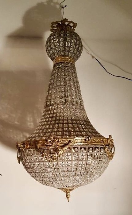 Candelabro, Lustre de cristal, em estilo império francês - Estilo Império