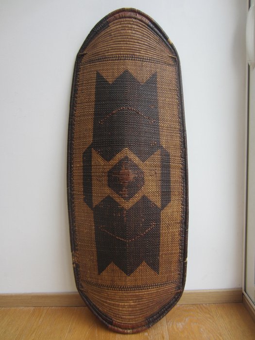 Geflochtenes Schild des Kongo - Holz und Fasern - Ngbandi - DR Kongo 