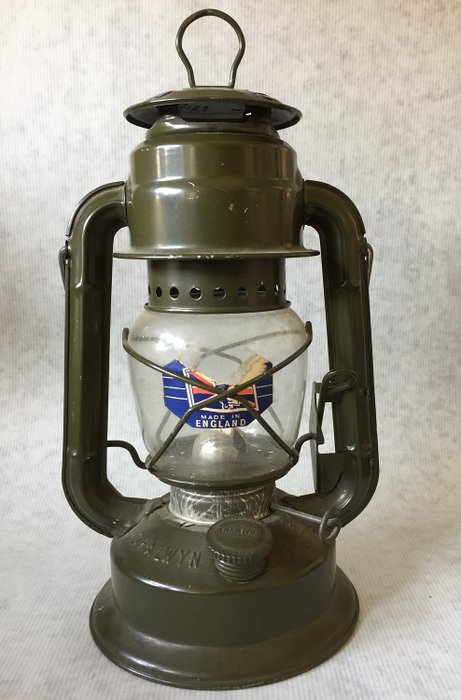 Lámpara de la lámpara de petróleo/tormenta de la vendimia Chalwyn Tropic Reino Unido años ' 50 (1) - Hierro (fundido/forjado), Vidrio