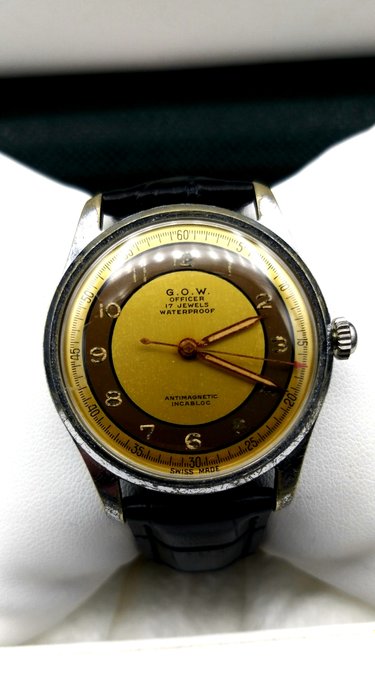 G.O.W.  - Officer - Two tone - Swiss made - Heren - 1950-1959
