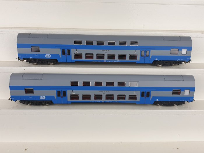 Piko H0 - 53131 - Passenger carriage - 2 double-decker carriages - CD