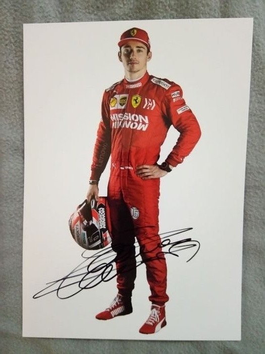 Charles Leclerc Autogramm-Fotodruck Ferrari F1 mit Autogramm