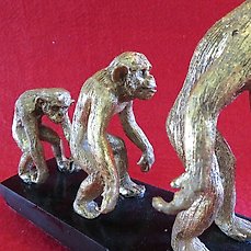 Darwin Scimmia-TEORIA DELL'EVOLUZIONE Scultura in Bronzo/SCATOLA PORTAGIOIE 