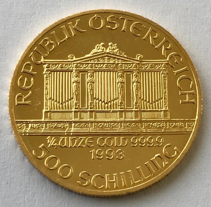 Austria - 500 Schilling 1993 - Wiener Philharmoniker - 1/4 oz - Oro