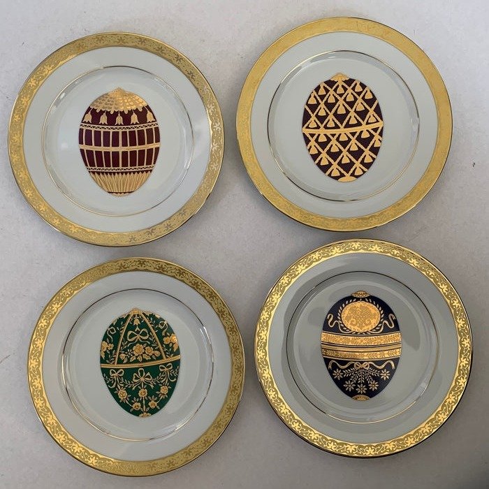 Muirfield - Faberge egg collector plates - porcelain gilded