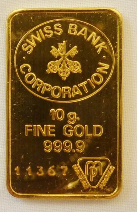 10 gramos - Oro .999 (24 quilates) - Swiss Bank Corporation